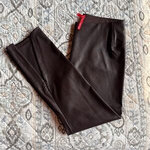 SPANX Chocolate Brown Faux Leather Leggings